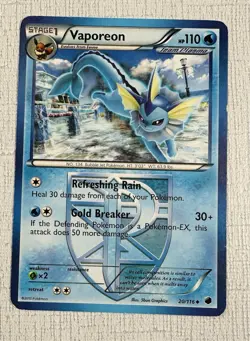 Vaporeon 20/116 Regular Uncommon Plasma Freeze Pokemon Card - LP/MP - Image 1