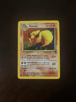 Pokemon TCG Flareon Holo Rare Unlimited Card 3/64 Jungle LP - Image 1
