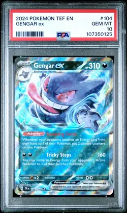 2024 POKEMON TEF EN-TEMPORAL FORCES #104 GENGAR EX PSA 10 - Image 1