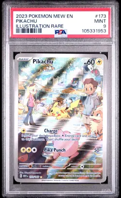 2023 POKEMON MEW EN-151 ILLUSTRATION RARE #173 PIKACHU PSA 9 - Image 1