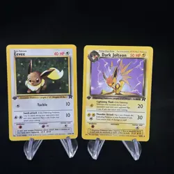 Eevee #55 Dark Jolteon #38 1st Edition Team Rocket 2000 Pokemon LP ⚡ - Image 1