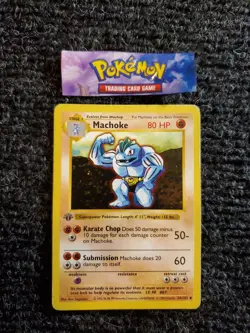 Machoke 34/102 - 1st Edition - Shadowless - Pokemon - LP-NM - Image 1