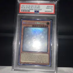 2021 Yu-Gi-Oh! Blue-Eyes Alternative White Dragon Ghost Past 1st Edition PSA 10 - Image 1