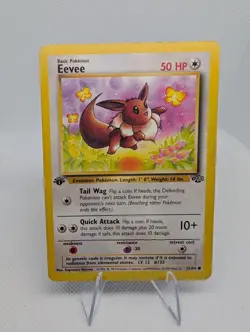 Eevee 1st Edition 51/64 Jungle Set Pokemon TCG Card - MP - Image 1