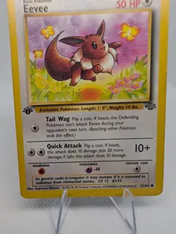Eevee 1st Edition 51/64 Jungle Set Pokemon TCG Card - MP - Image 3