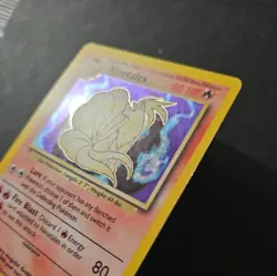 MP Pokemon TCG Base Set Ninetales Holo 12/102 Black Flame Error Card Unlimited - Image 3