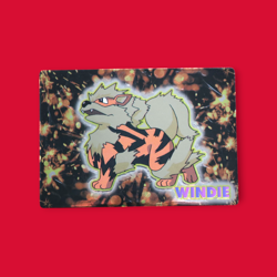 ARCANINE (WINDIE)--JAPANESE MEIJI EMBOSSED PROMO FOIL POKEMON CARD - Image 1
