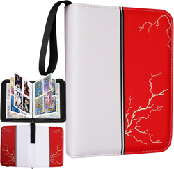 4-Pocket Trading Card Binder Album - Holds 400 Cards, 50 Sleeves, PU Leather - Image 1