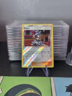 REVERSE HOLO Pokemon Card Sun & Moon Team Up TCG Card Evelyn 141/181 - Image 1