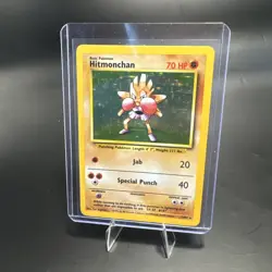 Hitmonchan 7/102 Holo Rare Base Set Pokemon Card LP/NM - Image 1