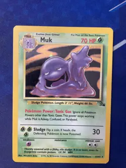 Pokemon Muk TCG Fossil Card 13 Holo Unlimited Rare LP-MP Condition - Image 1
