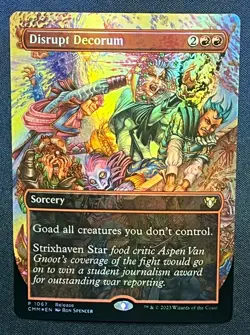 MTG Disrupt Decorum 1067 Borderless Extended Art FOIL Promo Magic the Gathering - Image 1