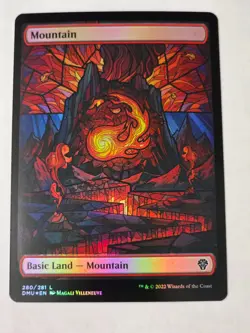 MTG - Foil Mountain Stained Glass Full Art - Dominaria United - Image 1