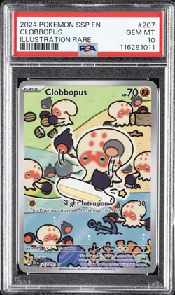2024 POKEMON SSP EN-SURGING SPARKS ILLUSTRATION RARE #207 CLOBBOPUS PSA 10 - Image 1