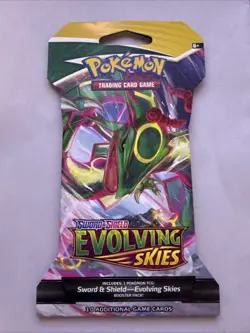 Pokemon Evolving Skies Sleeved Booster Pack | Factory Sealed | Rayquaza Pack Art - Image 1