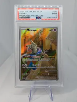 Mimikyu Promo SVP 075 PSA 9 Paldean Fates Pokemon Center Exclusive - Image 1