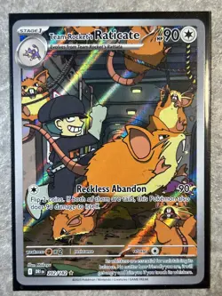 Team Rocket's Raticate 202/182 Pokemon TCG Destined Rivals Holo (Near Mint) NM 1 - Image 1