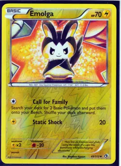 2013 EMOLGA 49/113 Legendary Treasures Pokemon Uncommon REVERSE HOLO (E3) - Image 1