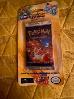 Unweighed Pokemon Base Set Sealed Blister Pack Charizard Art - Image 1