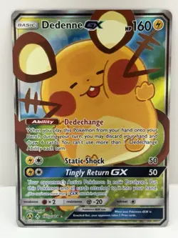 Dedenne GX - 195a/214- Pokemon Sun & Moon Promo Alternate Art Rare Card NM - Image 1