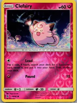 Clefairy 38/68 Reverse Holo Hidden Fates - Pokemon Card - NM - Image 1
