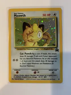 Pokemon TCG Meowth Black Star Promos Holo Card 10 NM Condition - Image 1