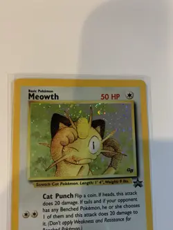 Pokemon TCG Meowth Black Star Promos Holo Card 10 NM Condition - Image 2