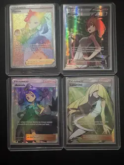 LOT of 4 Full Art Trainers Pokemon Cards Holo - Image 1