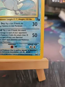 Pokemon TCG Articuno Fossil Holo Unlimited Rare Card 2/62 LP Condition 🔥 - Image 4