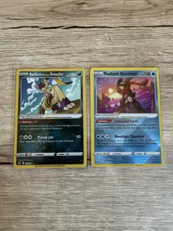 Pokemon TCG Radiant Rare Card Lot Of 2 - Greninja And Hisuian Sneasler - NM - Image 1