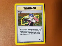 Koga 19/132 Gym Challenge Holo Pokemon TCG English MP Rare Trainer WOTC Card - Image 1