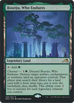 MTG Kamigawa Neon Dynasty - Boseiju, Who Endures (Silver Stamped) - Image 1