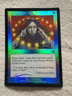 MTG - Brainstorm - Mercadian Masques - Foil - Signed - Free Shipping! - Image 1