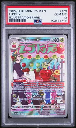 2024 POKEMON TWM EN-TWILIGHT MASQUERADE ILLUSTRATION RARE #170 DIPPLIN PSA 10 - Image 1