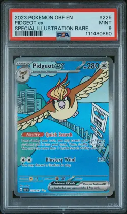 2023 POKEMON OBF EN-OBSIDIAN FLAMES SPECIAL ILLUSTRATION RARE PIDGEOT EX PSA 9 - Image 1