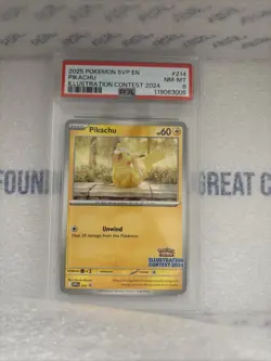 PSA 8 NM-MT Pikachu Illustration Contest 2024 SVP214 Pokemon Black Star Promo - Image 1