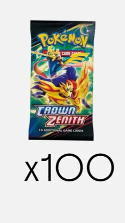 Pokemon Crown Zenith x100 Booster Packs Factory Sealed - Image 1