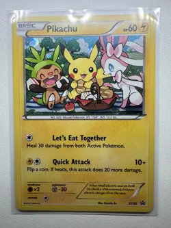 Pokemon Pikachu (XY95 Black Star Promo Holo Rare)-Let’s Eat Together 2016-NM/LP - Image 1