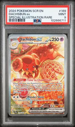 2024 POKEMON SCR EN-STELLAR CROWN SPECIAL ILLUSTRATION RARE DACHSBUN EX PSA 9 - Image 1