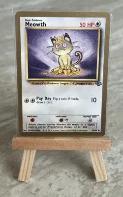 Pokemon TCG Meowth Gold Border 56/64 Jungle 1999 Promo - MP - Image 1