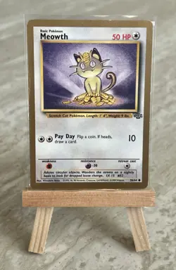 Pokemon TCG Meowth Gold Border 56/64 Jungle 1999 Promo - MP - Image 2