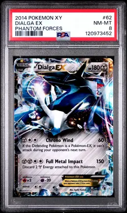 2014 POKEMON XY PHANTOM FORCES #62 DIALGA EX PSA 8 - Image 1