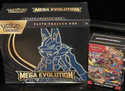 POKEMON MEGA EVOLUTION ETB (LUCARIO) & BOOSTER BUNDLE* ✅IN HAND✅ FACTORY SEALED - Image 1