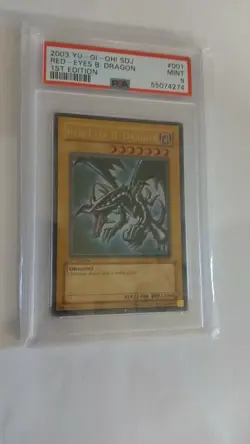 2003 Yu-Gi-Oh! Red-Eyes B. Dragon Black SDJ-001 1st Edition PSA 9 Ultra Rare - Image 1