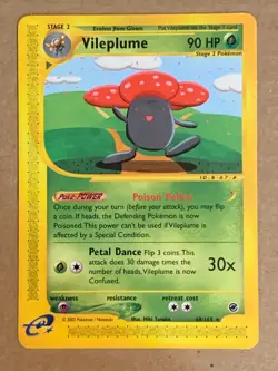 Pokemon Card Expedition Vileplume 69/165. Rare E Series - Image 1