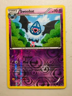 Pokemon Card BW Emerging Powers Reverse Holo Swoobat 37/98. FREE SHIPPING! - Image 1