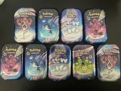 1 Pokemon Paldean Fates Tins 50+ Cards W/ Art, Sticker, Hits, Vintage Read Desc. - Image 1