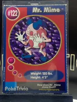 Mr. Mime #122 Pokemon The First Movie Promo Card PokeTrivia PERFORATED - Image 2