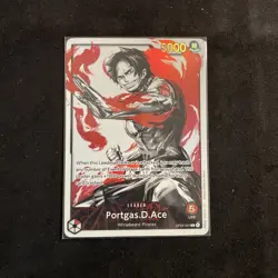 One Piece Card TCG Portgas D. Ace Alt Art Leader OP03-001 Pillars of Strength - Image 1