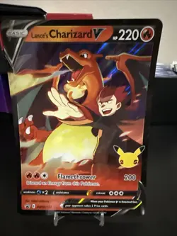 JUMBO Lance’s Charizard V Card SWSH133 Pokemon Celebrations - Image 1